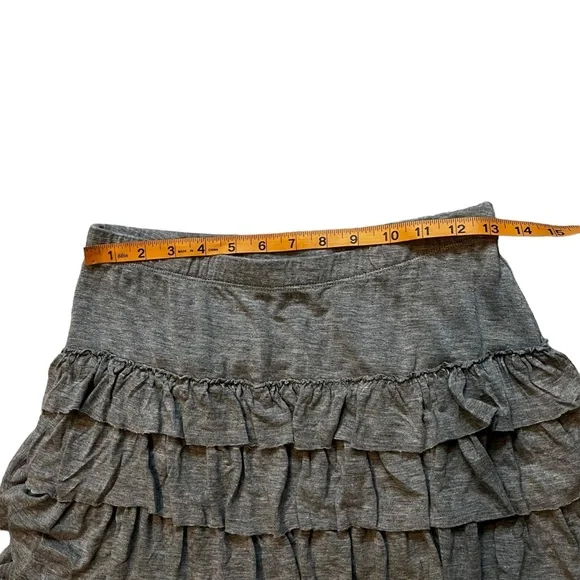 Soft Surroundings Gray Tiered Ruffle Maxi Skirt, Sz Petite S - Picture 11 of 14